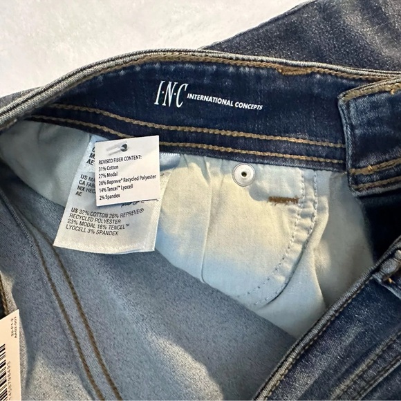INC Denim Mid Rise Skinny Crop Jeans 2/26 Light Indigo Faded Wash NWT - Picture 9 of 15